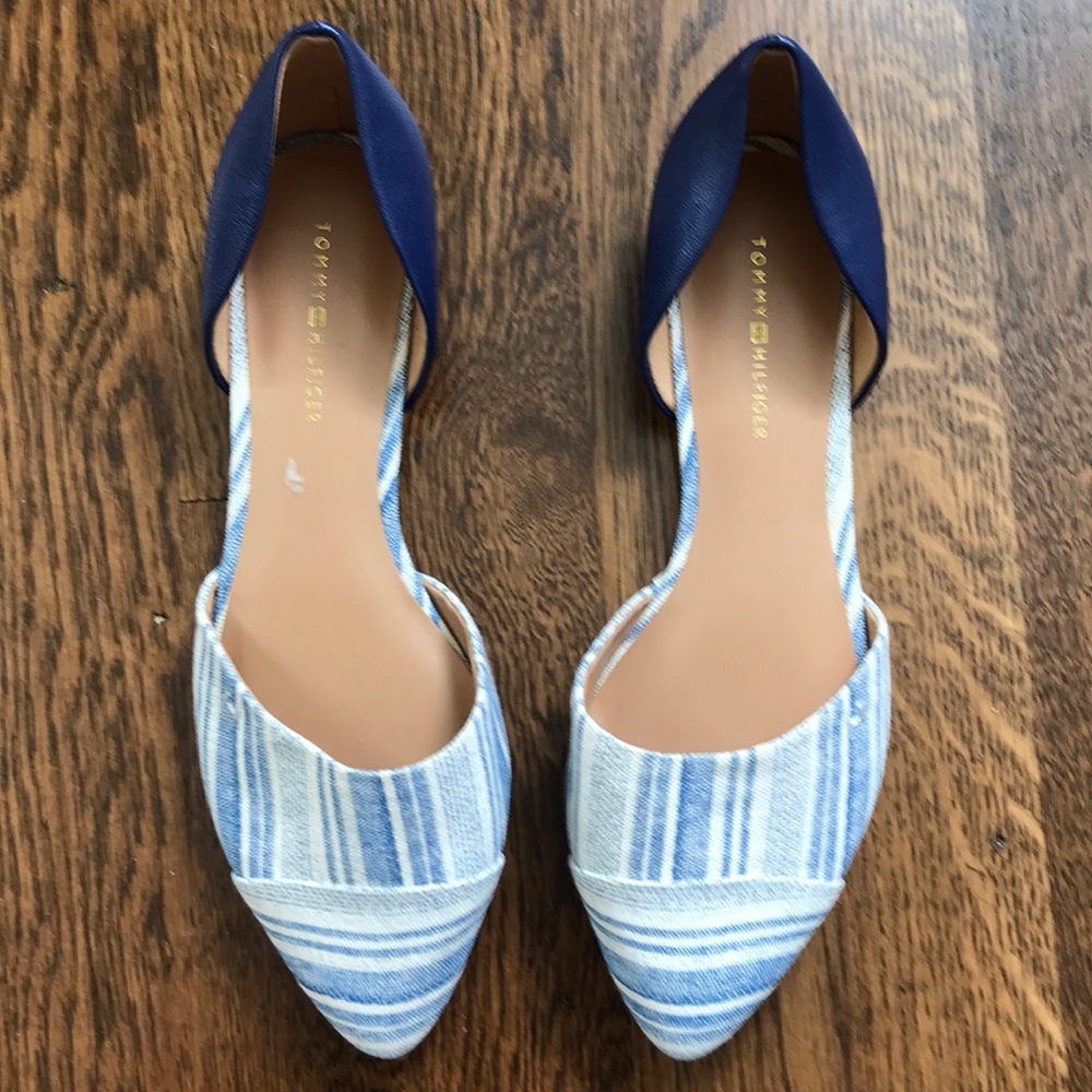 Tommy Hilfiger Nautical Striped Blue Flats